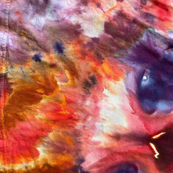 Girls Ice Dyed Skater Dress - Tie Dye Mandala Dark Hand-dyed (Kid's Size 10) - Picture 8 of 10